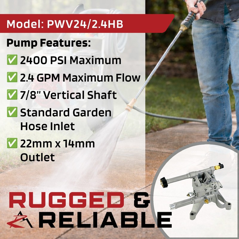 2400PSI Power Pressure Washer Pump for Excell & Devilbiss EXVRB2321-1, EXVRB2321 gallery
