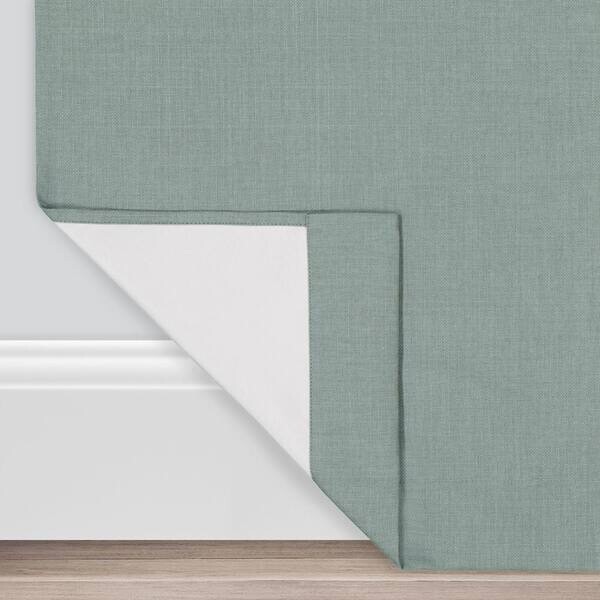 Martina Blue Solid Polyester 40 in. W x 108 in. L 100% Blackout Curtain Grommet gallery