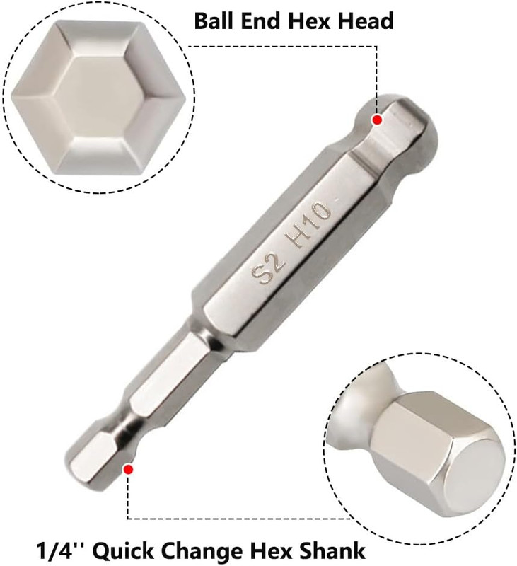 9Pcs Metric Ball End Hex Screwdriver Bit Set, Magnetic Allen Wrench Drill Bit Se gallery