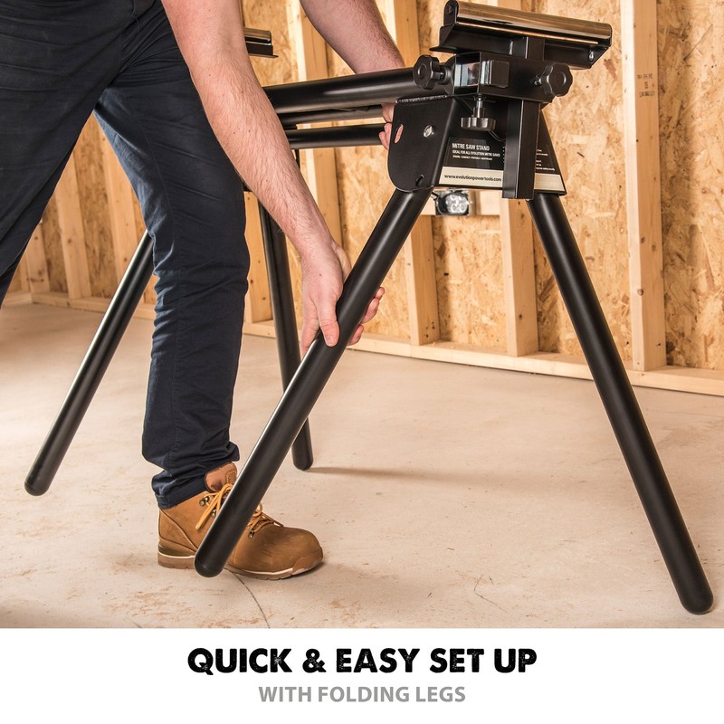 Evolution Universal Miter Saw Stand With Telescopic Arms and Folding Legs gallery