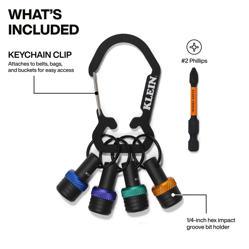 Klein Tools K33850 Bit Holder Keychain Set, 5 Pc. gallery