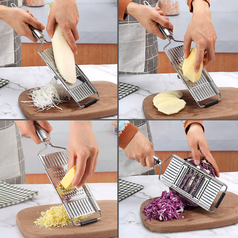 Cut Set BEST Multi-Purpose Vegetable Slicer Cuts Stainless Steel Grater Shredder gallery