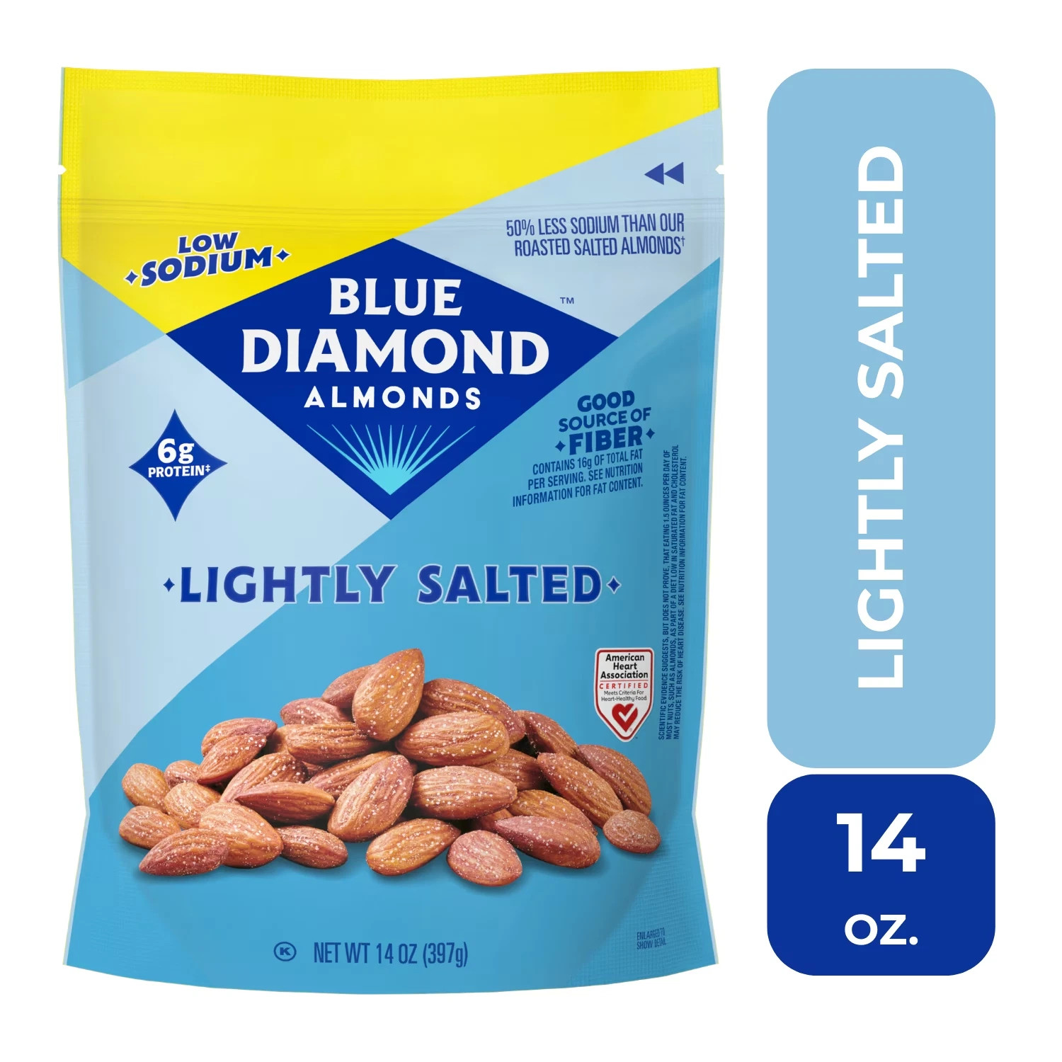 Blue Diamond Almonds, Lightly Salted Low Sodium Snack 14 oz Free Shipping gallery