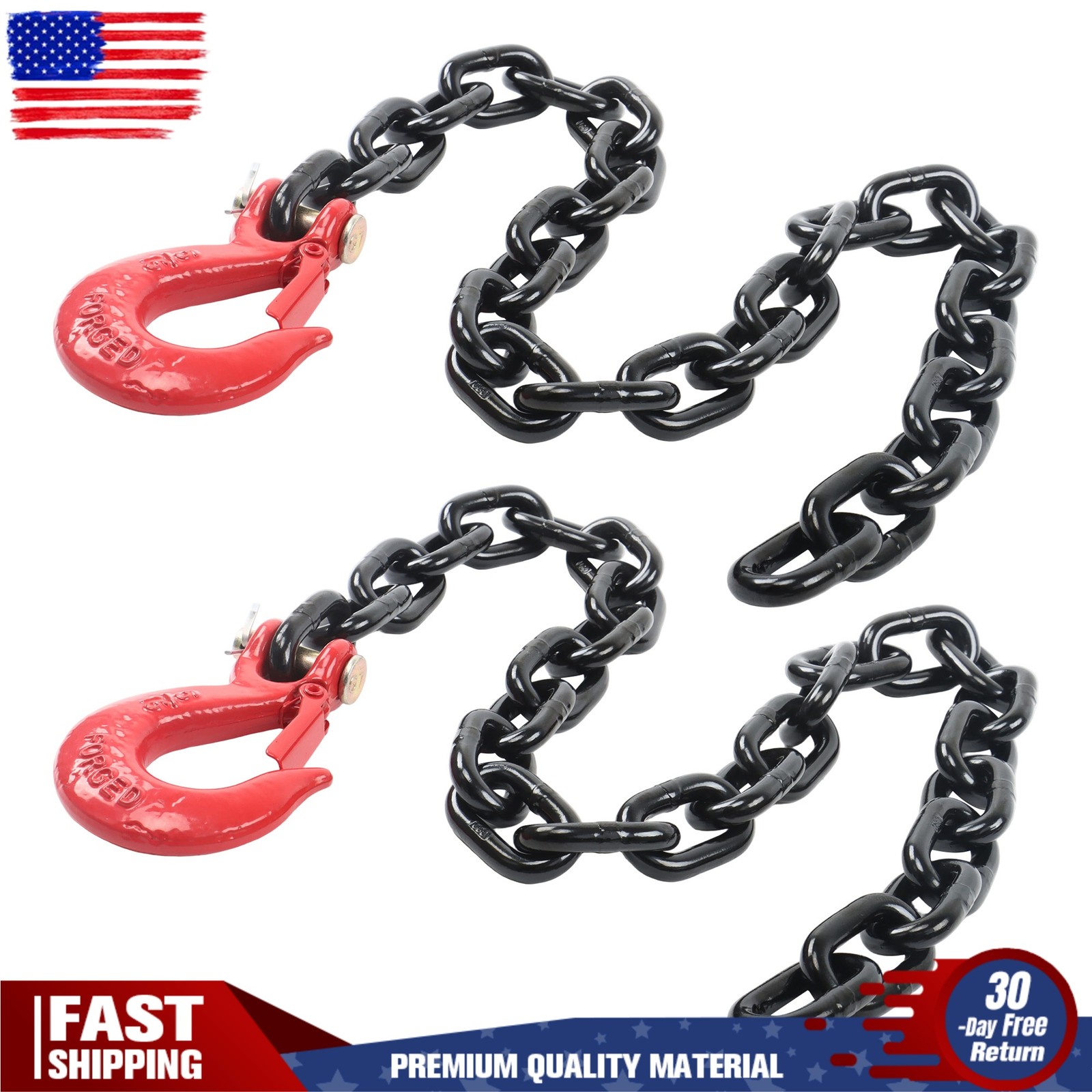 Transportation chain * 2 5/16in * 36in Breaking strength 21000lbs Black + Red gallery