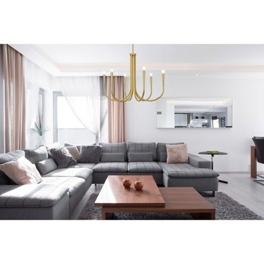 Foyer Living Room or Dining Room Chandelier Ceiling 6 Light Fixture Modern 30" gallery