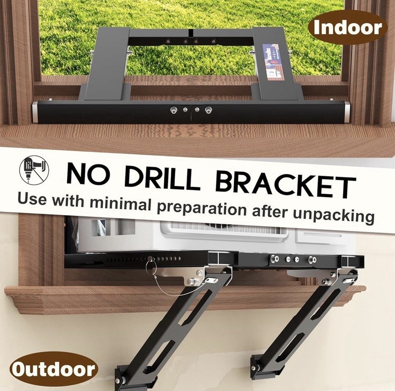 Upgraded No-Drill Window AC Bracket, Adjustable Window Air Conditioner Support gallery