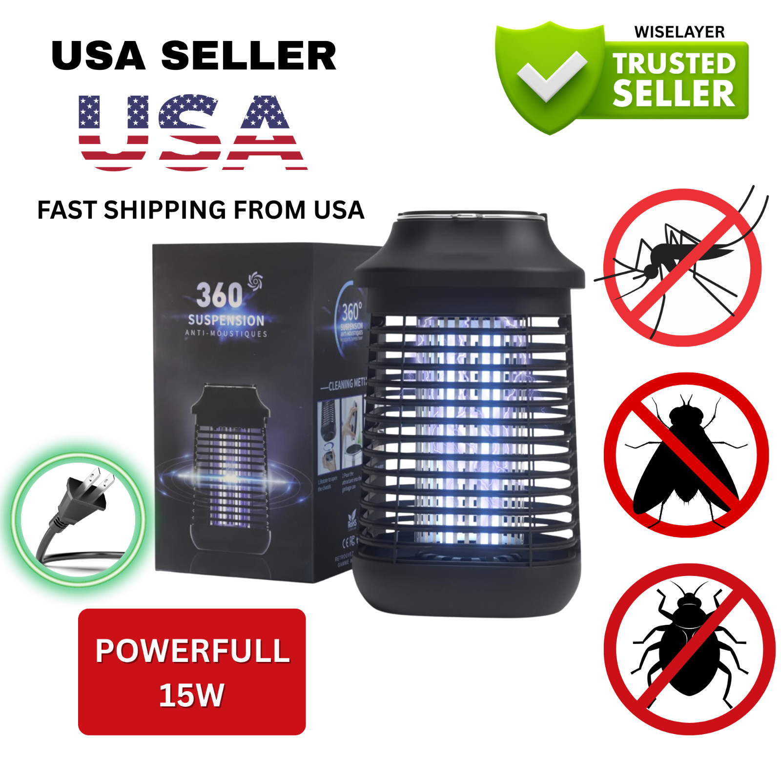 Bug Zapper Outdoor/Indoor,Mosquito Zapper 4200V High Powered Waterproof Electron gallery