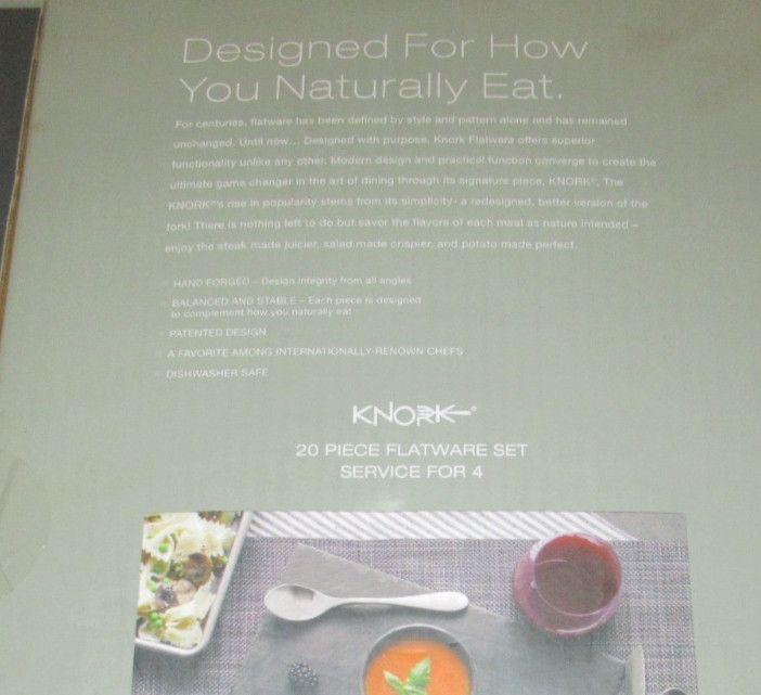Knork Silverware Set - 20 Piece Matte Silver Cutlery set - Ergonomic Design U gallery