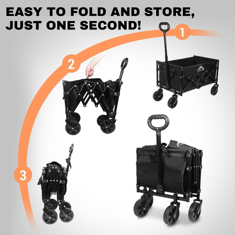 Collapsible Wagon 352LBS Capacity, Foldable Large Wagons Carts, Heavy Duty Ou... gallery