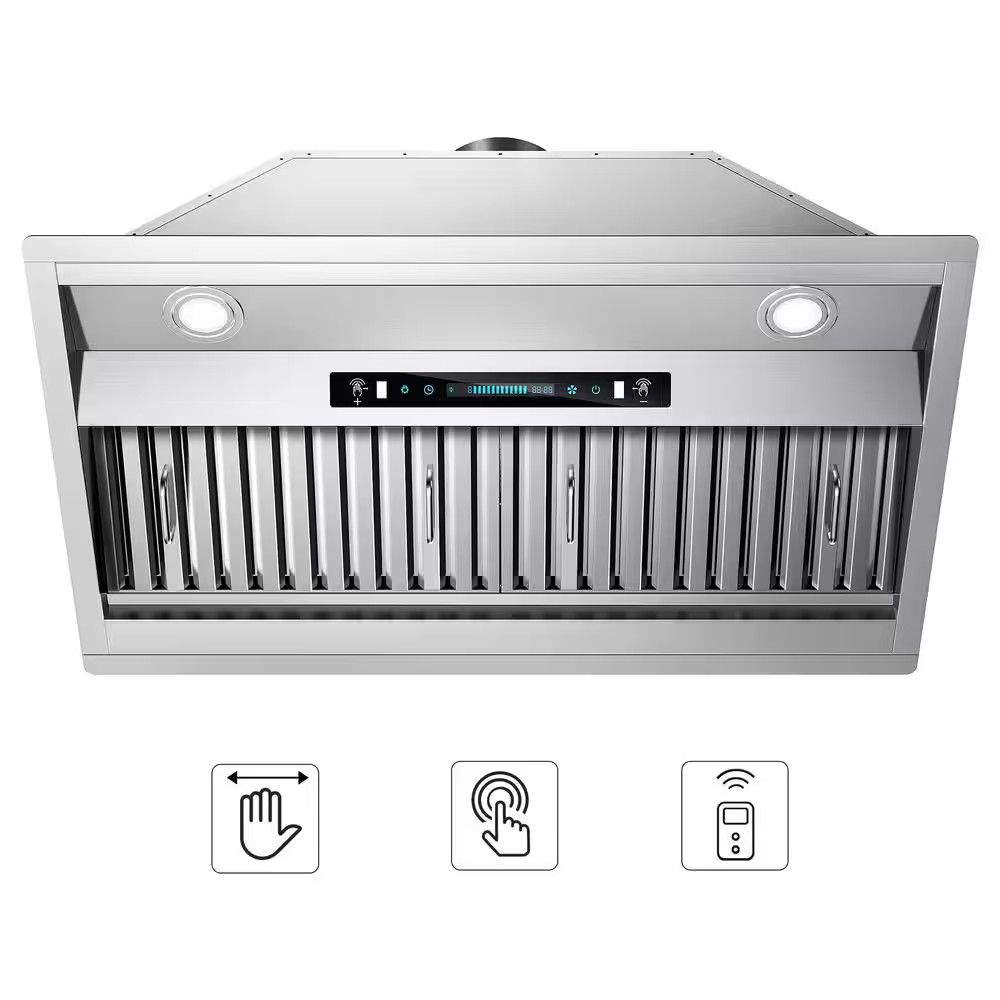 42 In. 400 CFM Convertible Insert Range Hood Stainless Steel with Baffle Filters gallery