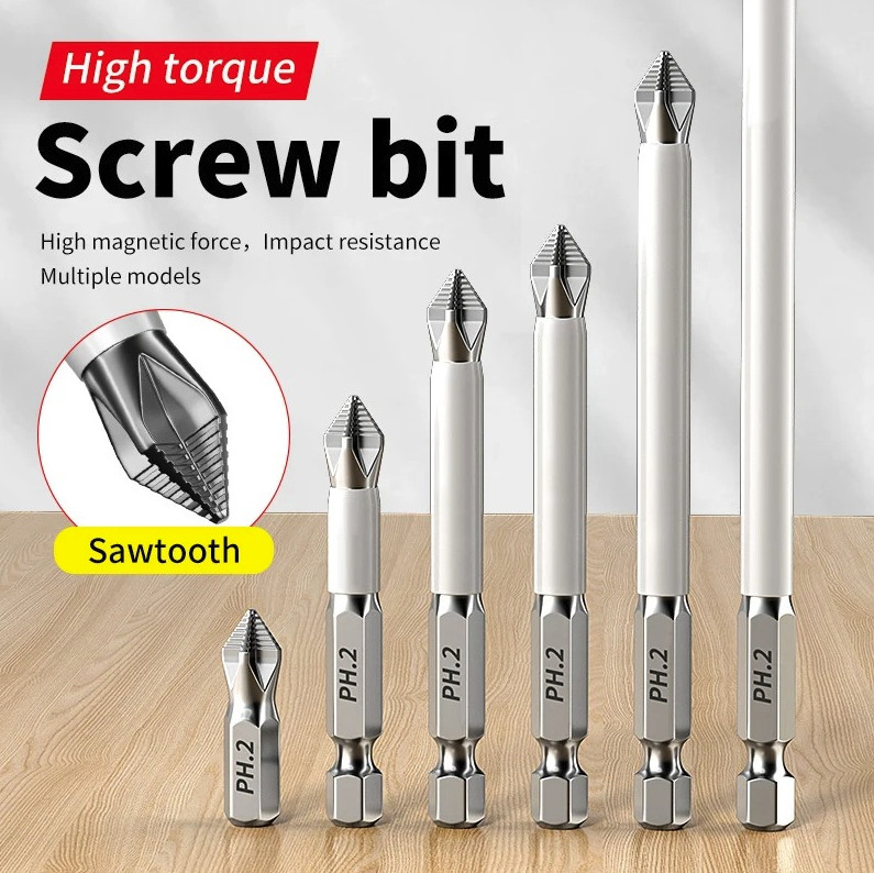 6PCS Magnetic Cross Head Screwdriver Bits Set S2 Steel Electric Drill Kit - NEW gallery