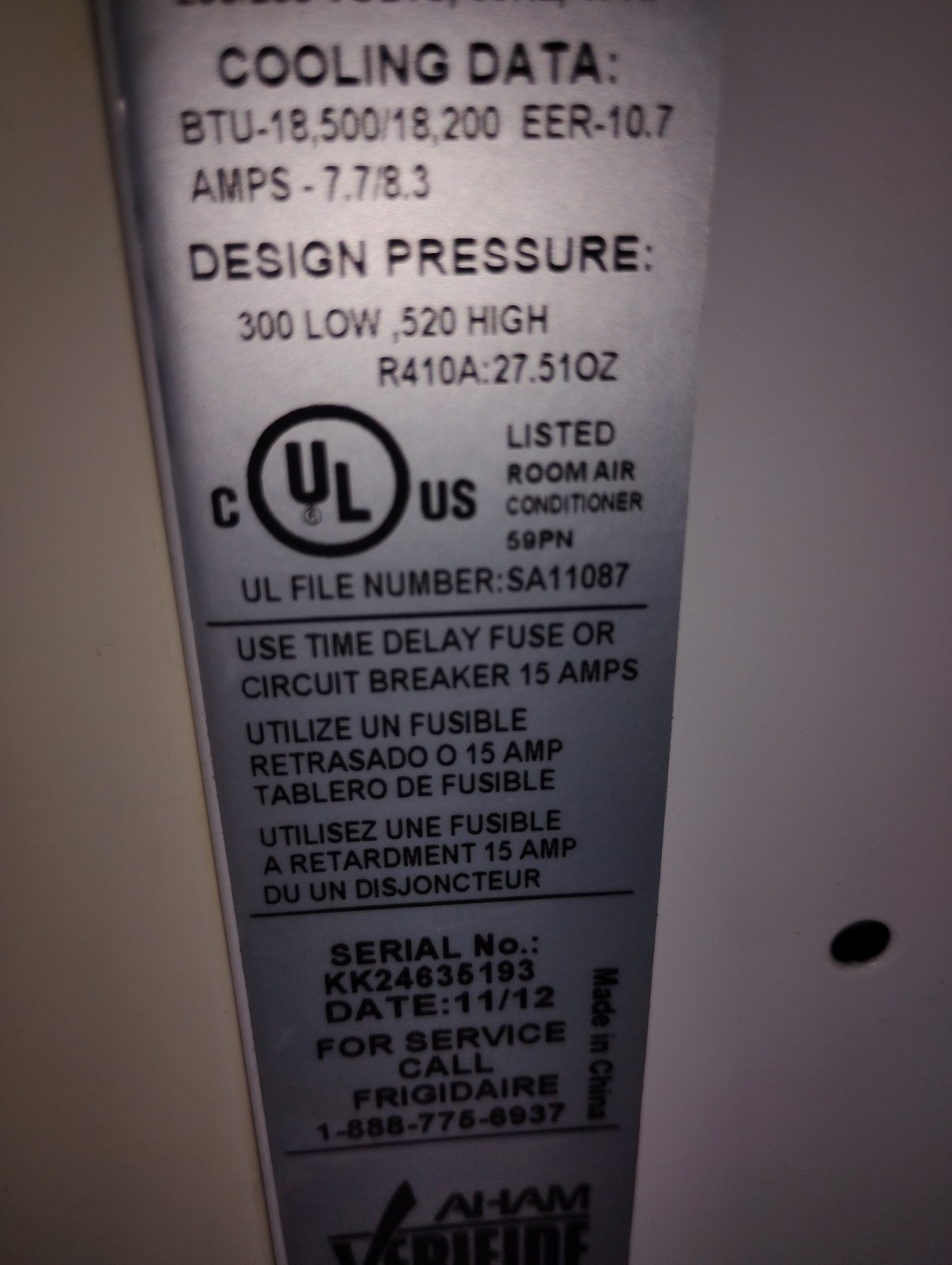 220 Volt Window Air Conditioner 18,500 BTUs Of Cooling Frigidaire Model gallery