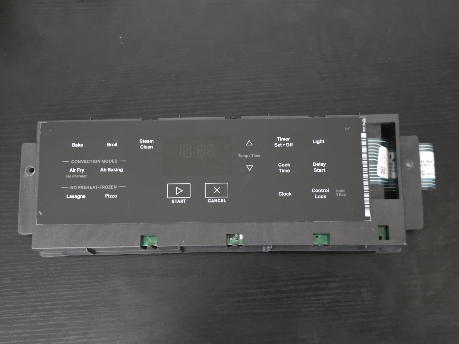 Whirlpool W11776486 Range Oven Control Board, Black Glass UI Panel, Clock Timer gallery