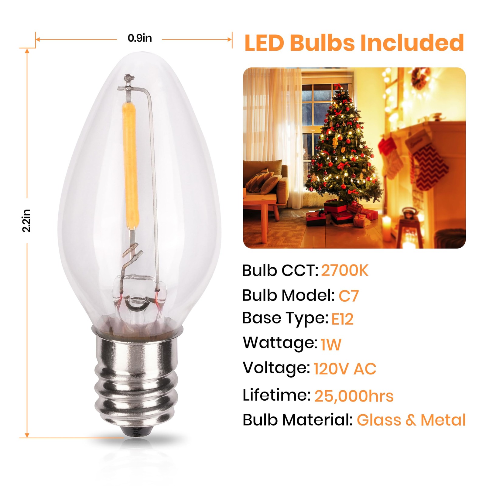 2 Sets Accessory Cord with 2 LED C7 Light Bulb, 5Ft Salt Lamp Cord Replacemen... gallery