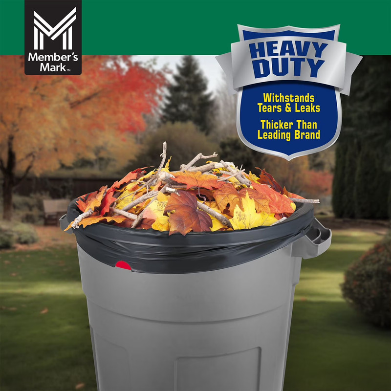 Member's Mark 39 Gallon Power Flex Drawstring Yard Trash Bags (90 ct. ) gallery
