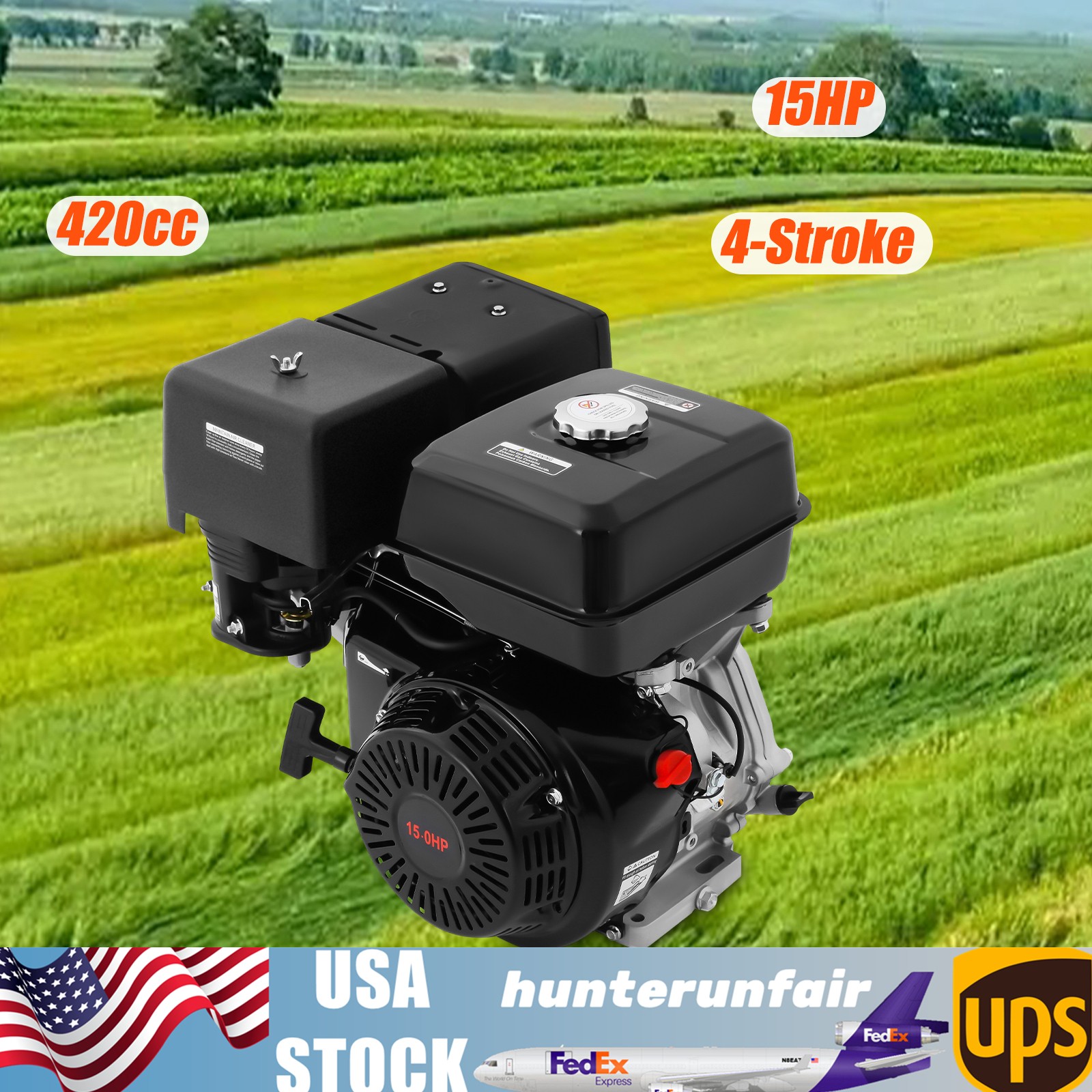15HP 4-Stroke Gasline Powered Engine Multi-Use OHV Single Cylinder Engine Motor gallery