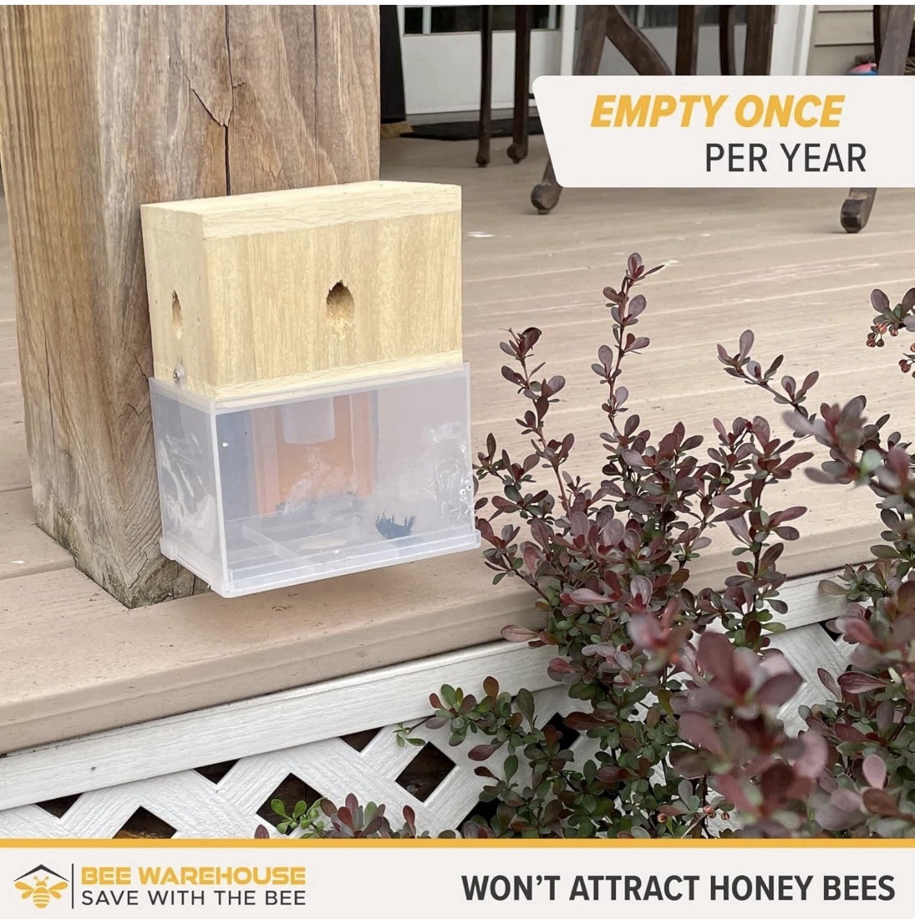 Carpenter Bee Trap - Wood Boring Bee Trap - Unique Catch & Release Outdoor Carpe gallery