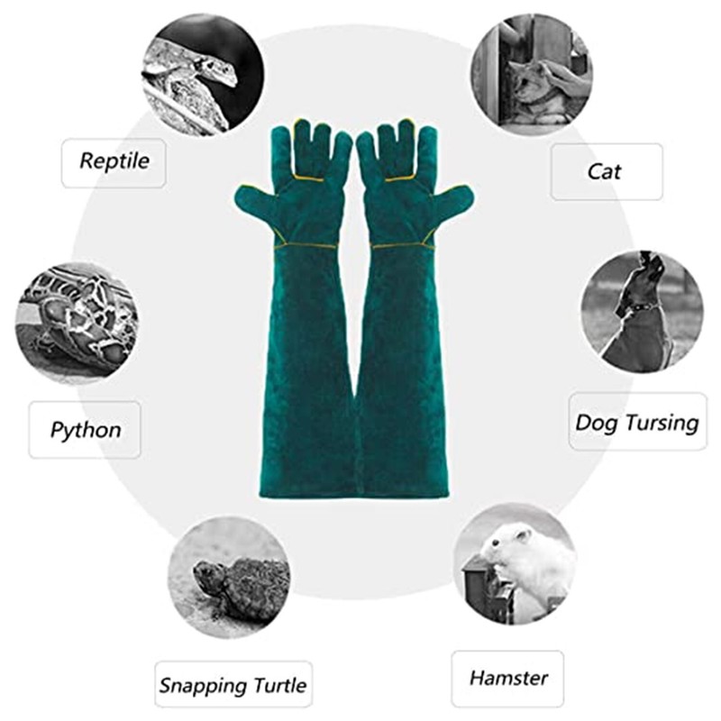 Animal Handling Anti Bite Gloves Training Cat Dog Pet Leather Safety Protective gallery