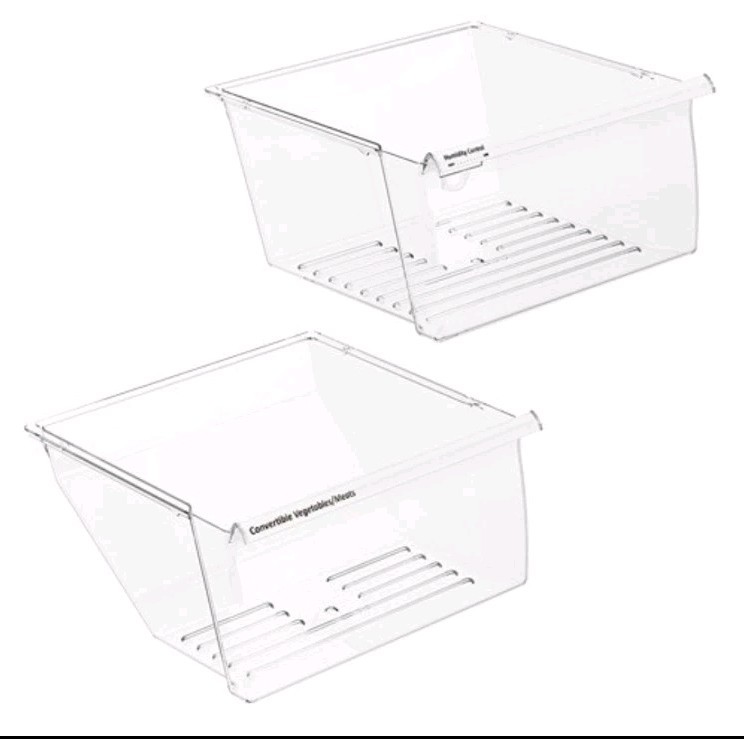 2 PACK 2188656(UPPER)& 2188664(LOWER) UPGRADED CRISPER BIN REFRIGERATOR DRAWERS gallery