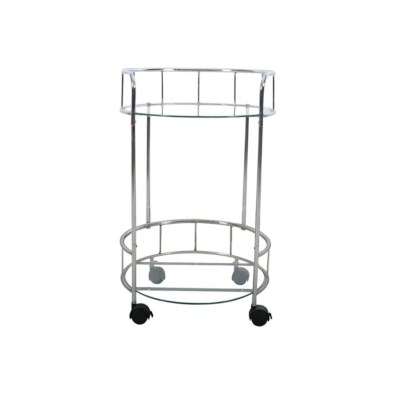 2-Tier Round Rolling Bar Cart Serving Cart Tempered Glass & 4 Wheels W/ Lock gallery