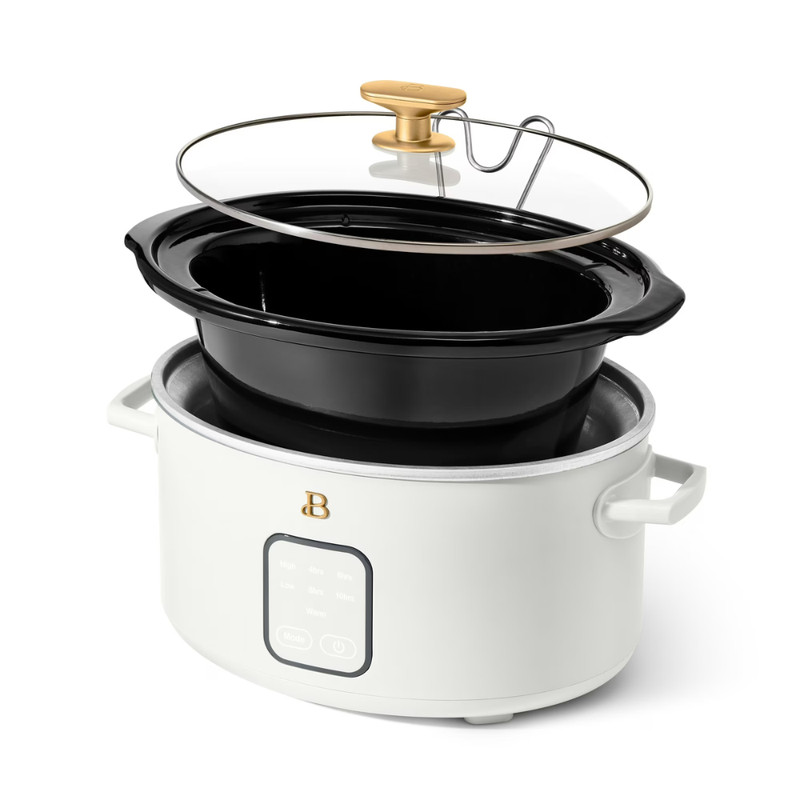 Beautiful 4Qt Slow Cooker, Touch Display, White Icing, by Drew Barrymore, New gallery