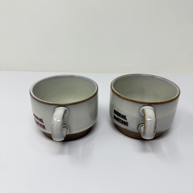 Hearth & Hand Magnolia (2) 8oz Stacking Mugs Morning Beautiful Morning Handsome gallery