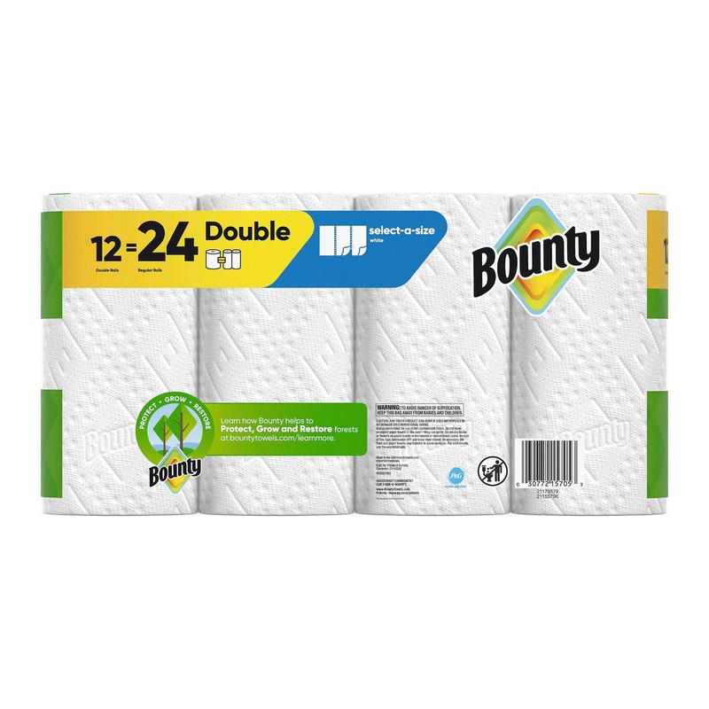 Bounty Select-A-Size Double Roll Paper Towels 12 Rolls 2-Ply 82 Sheets gallery