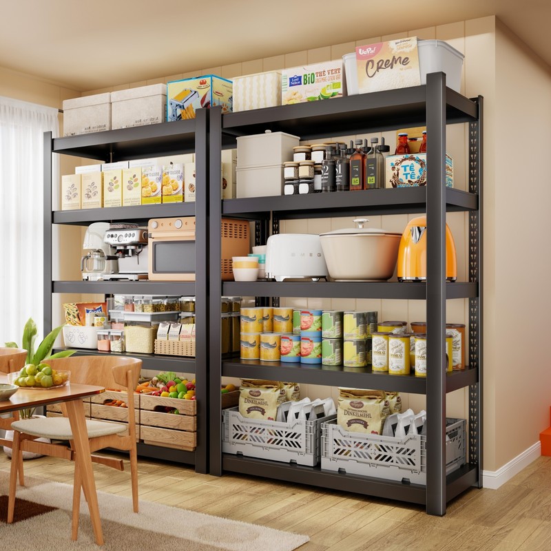 CJF 5-Tier Adjustable Garage Storage Shelves, Black (71 "H x 47" W x 20" D) gallery