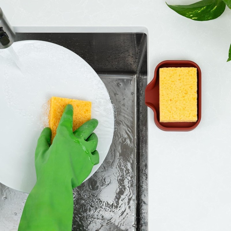 Multipurpose Silicone Sponge Holder 4.9” - Ideal for Kitchen & Bathroom gallery