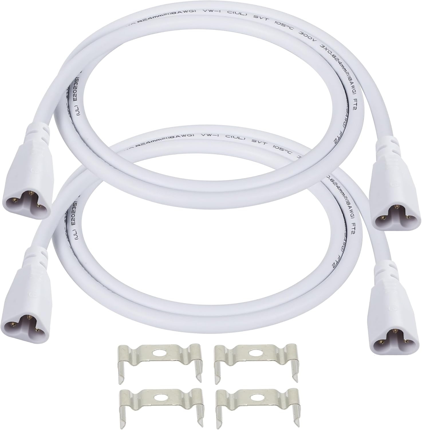 2 Pack UL-LP Certification T5 T8 Male LED Cable 3.3FT LED 3Pin Integrated Tube M gallery