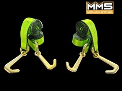4 PACK – 2″ X 8 FT TOW STRAP W/ 4″ FORGED J HOOK ***FREE SHIPPING