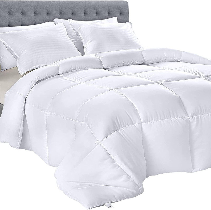 Bedding down Alternative Comforter (Queen, White) - All Season Comforter - Plush gallery