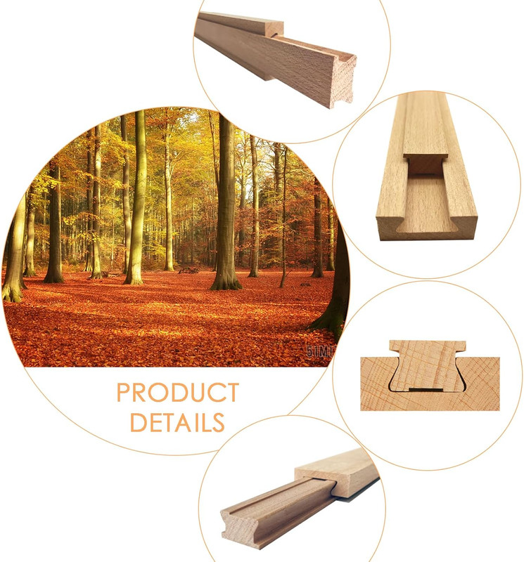Wooden Drawer Slides Classic Guide Center Mount Track 17.7 Inches, Wood Undermou gallery