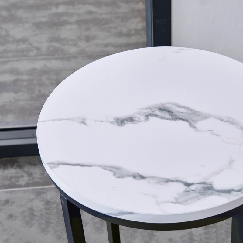 Faux Marble End/Side Table With MDF Top & Metal Frame For Any Small Space gallery