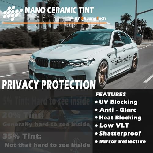 Black Ceramic Window Roll Tint Solar Film 35in x 15ft 15% Percent Vlt gallery