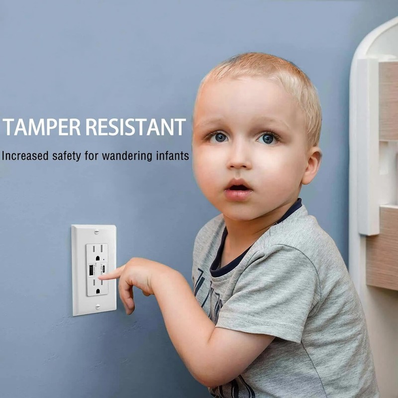 USB TypeC Port Outlet Wall Socket Charger AC Power Receptacle Panel 15A 125V LOT gallery