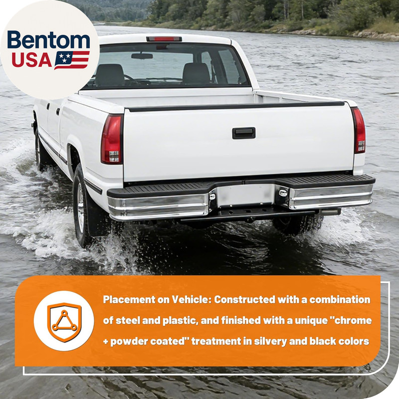 Rear Bumper Compatible with 1967-1991 Chevy Chevrolet GMC C/K Fleetside,1972-199 gallery