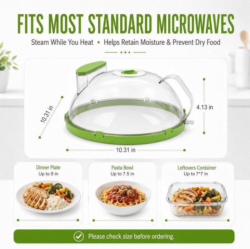 Microwave Splatter Cover with Steamer - Clear Food Cover & Kitchen Essential gallery