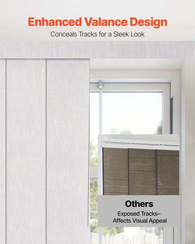 VEVOR Panel Track Blinds Extendable Track from 45.8 in to 86 in W Trimmable gallery