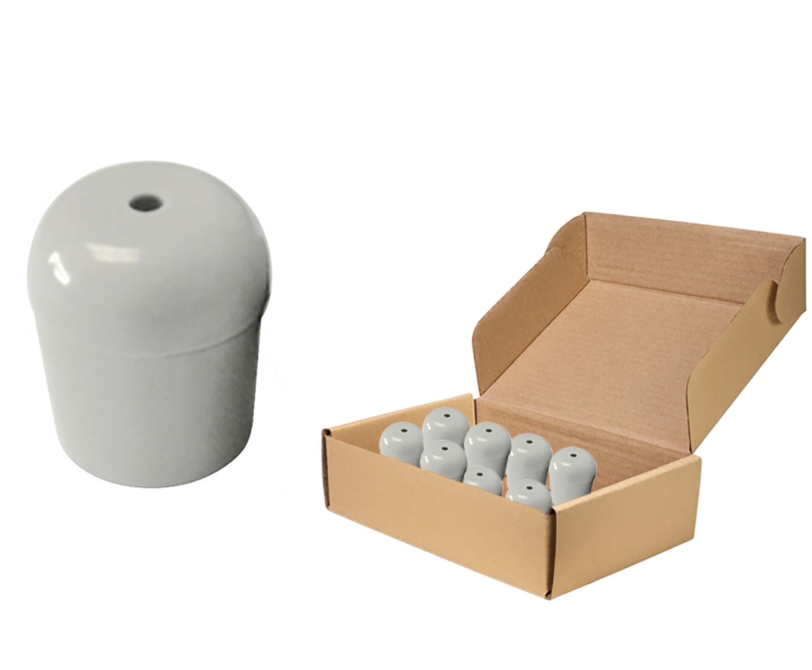 Replacement Folding Chair Tips 50 Pack White 3/4 in Round PVC Tubular Leg Caps gallery