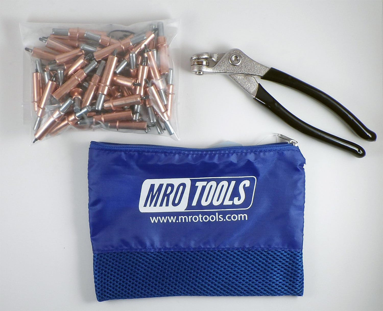50 1/8 Cleco Sheet Metal Fasteners + Cleco Pliers w/Carry Bag (K1S50-1/8) gallery