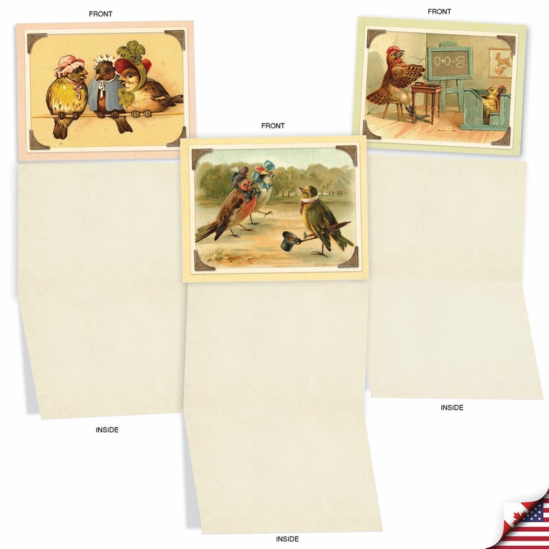 10 Assorted All Occasion Blank Note Cards with Envelopes - SWEET TWEETS M2344OCB gallery