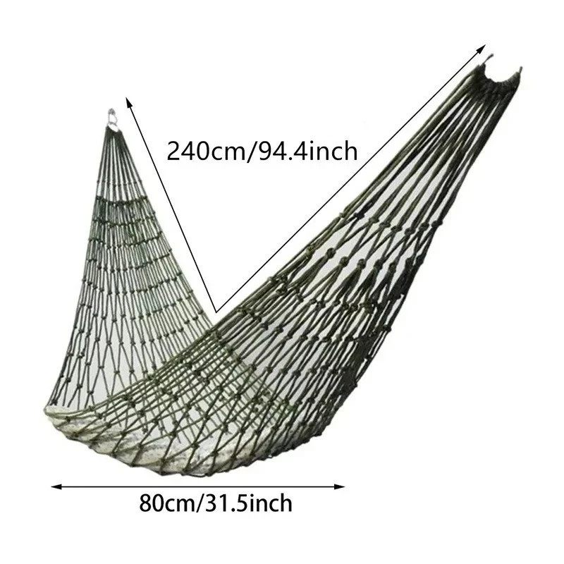 Nylon Rope Hammock Outdoor Sleeping Net Bed Portable Camping Garden Beach Yard gallery