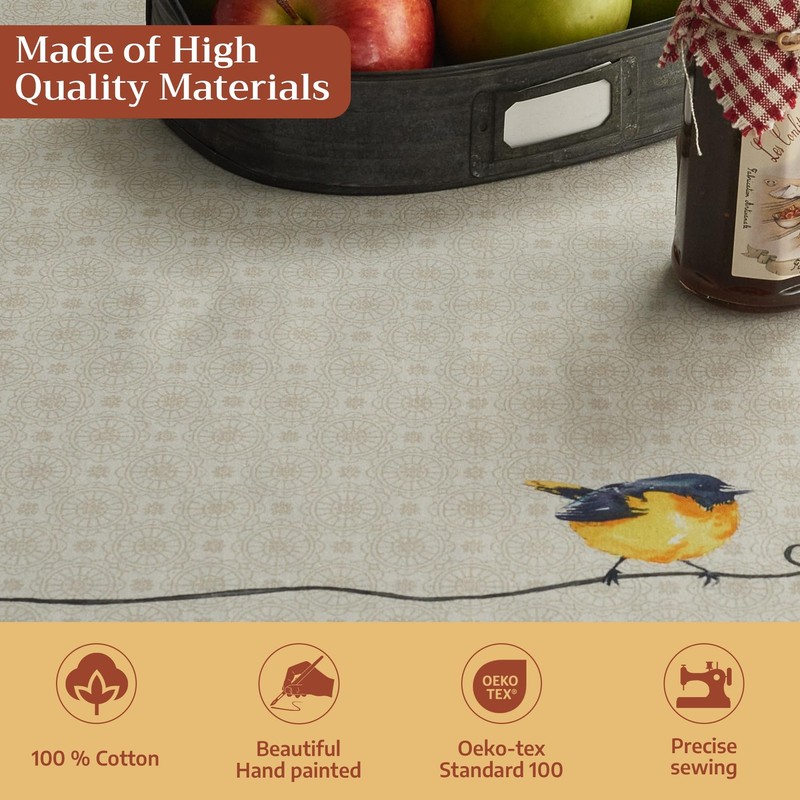 Table Cloth Rectangle Table 100% Cotton 60 x 90 Inches Tablecloth Reusable De... gallery
