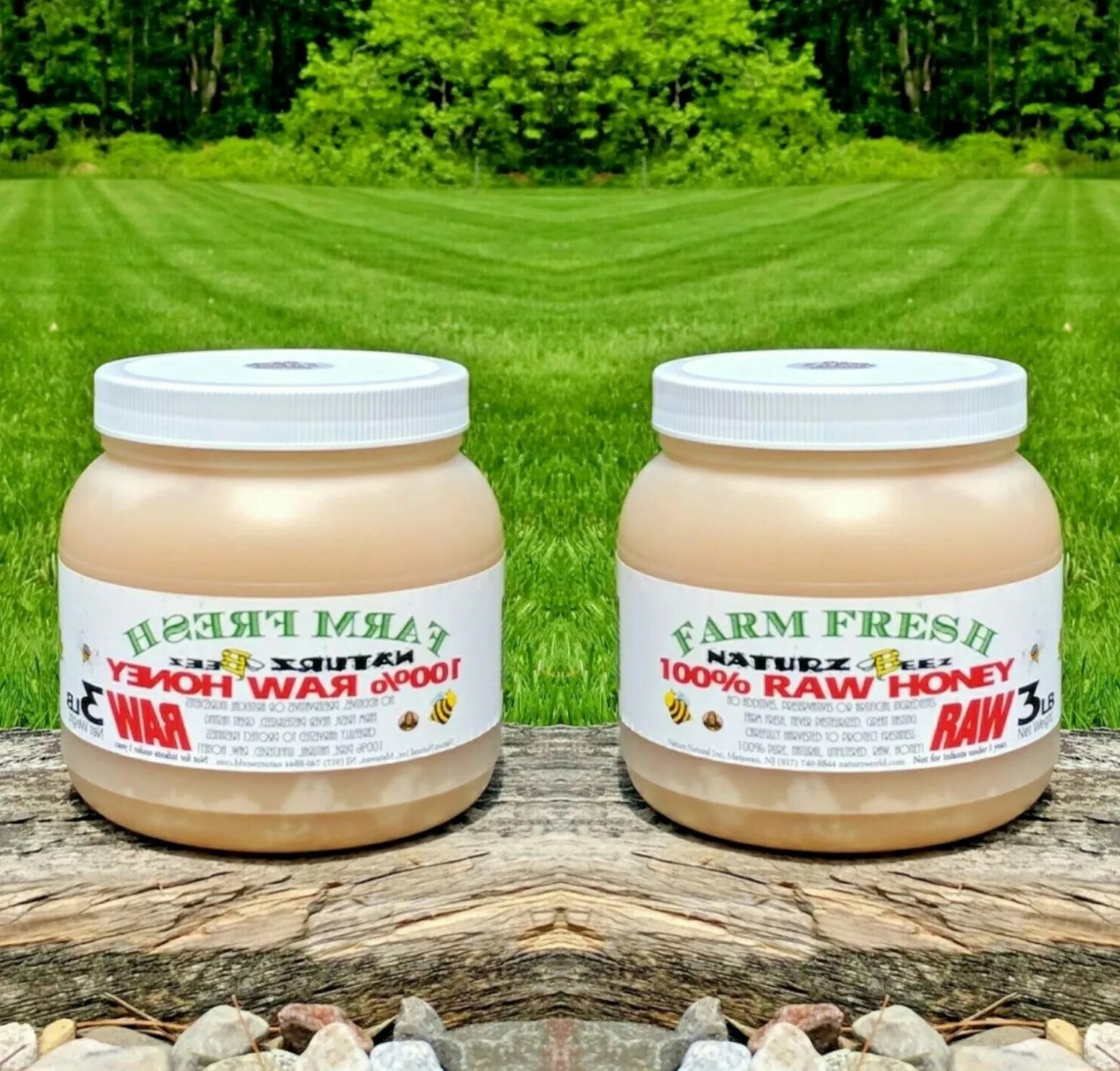 RAW HONEY CLOVER (2 Jars = 6Lbs) 3 LBS Ea 100% PURE RAW gallery