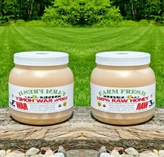 RAW HONEY CLOVER (2 Jars = 6Lbs) 3 LBS Ea 100% PURE RAW