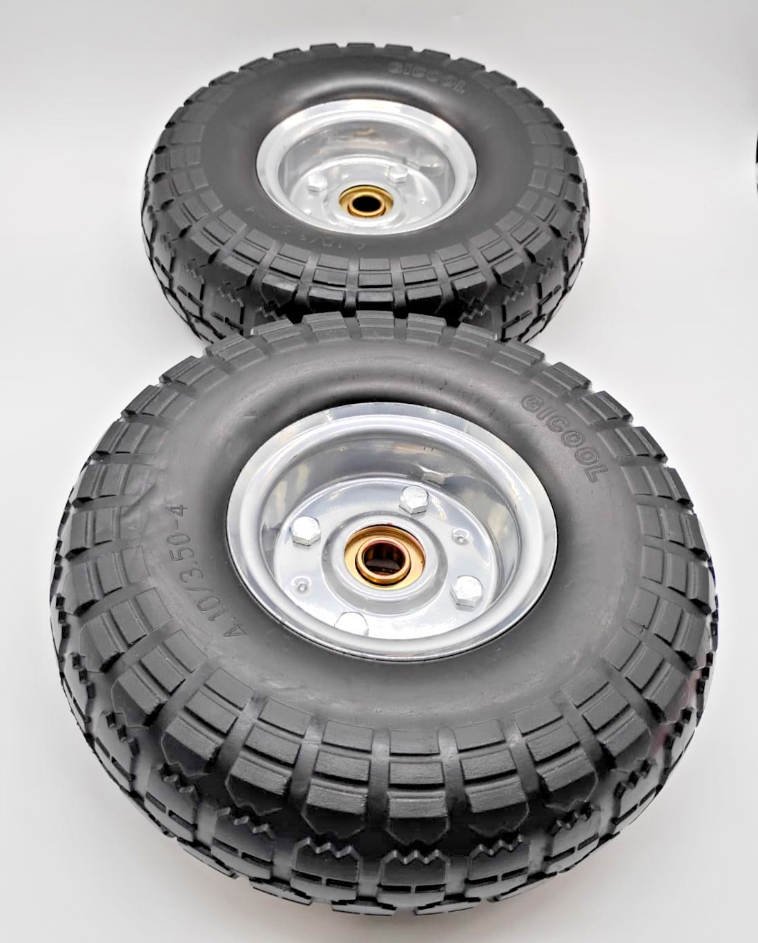 GICOOL 10” Flat Free Tire Wheel 2 Pack 4.10/3.50-4 Utility Cart Hand Truck Wheel gallery