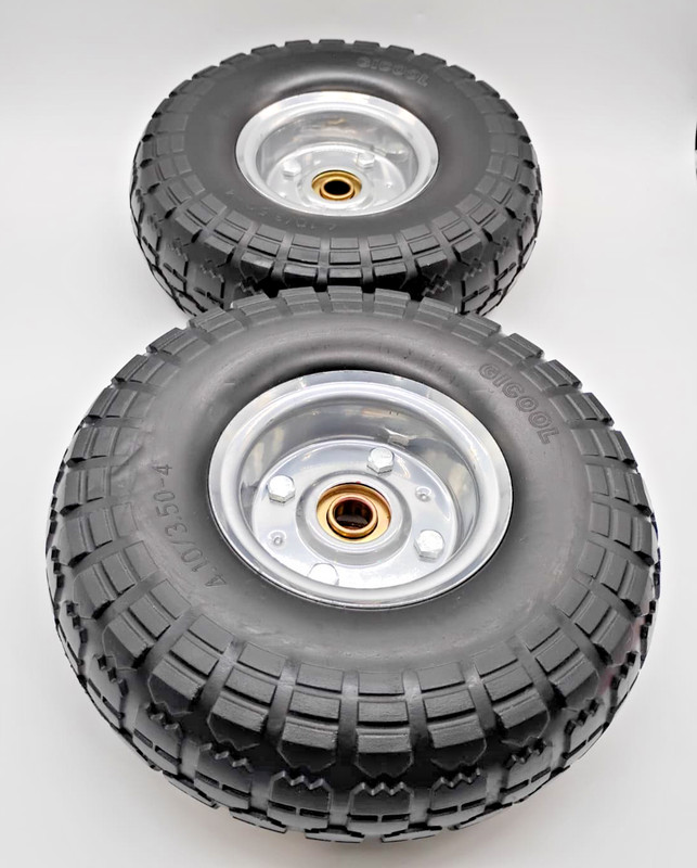 GICOOL 10” Flat Free Tire Wheel 2 Pack 4.10/3.50-4 Utility Cart Hand Truck Wheel gallery