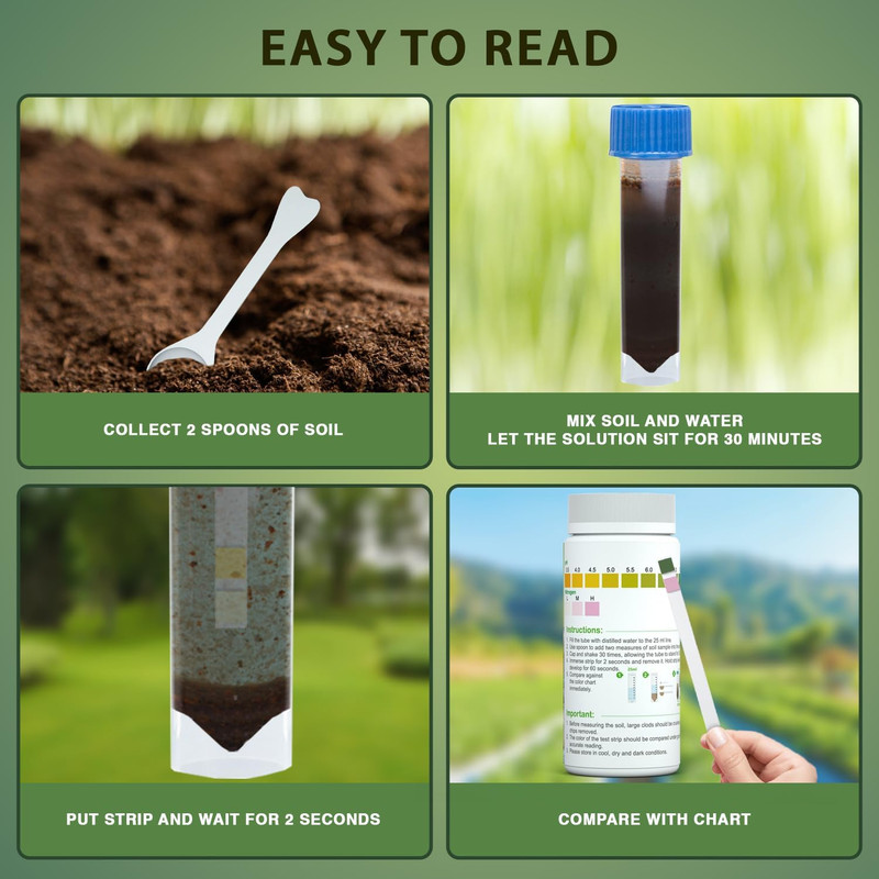 100 Soil Test Strips pH & Nitrogen Tester Kit Garden Lawn Plant Soil Test Kit gallery