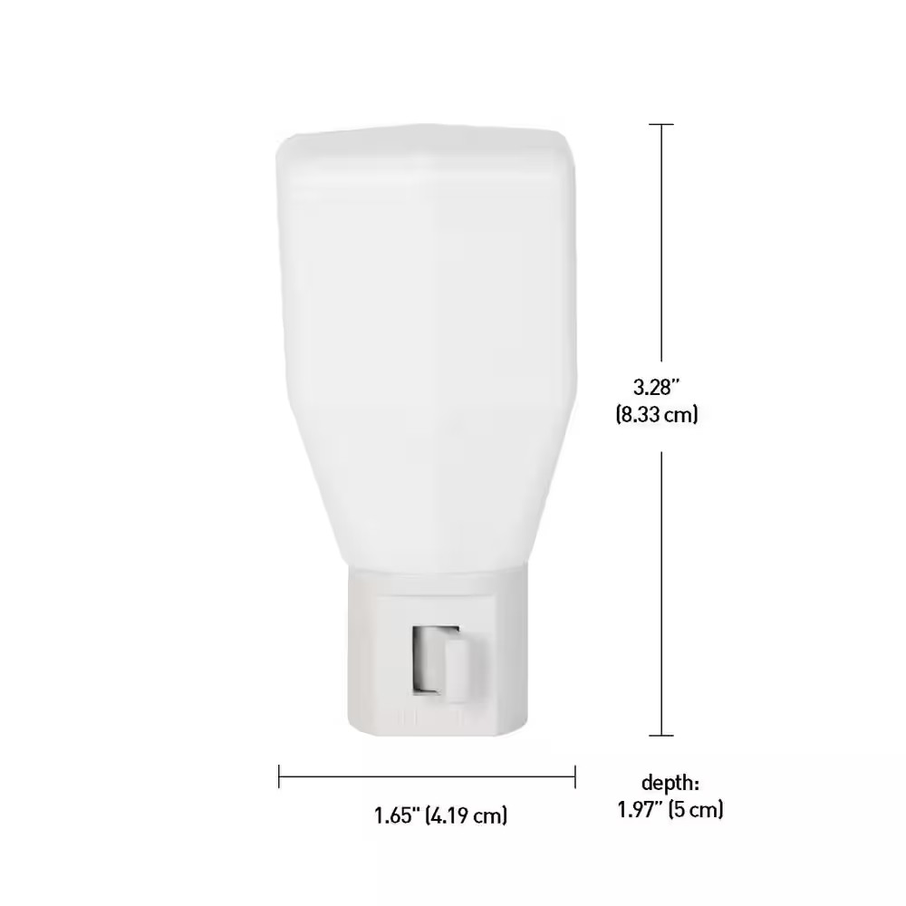 3.28 in. Plug-In Manual On/Off Switch Incandescent Warm White Night Light 1-Pack gallery